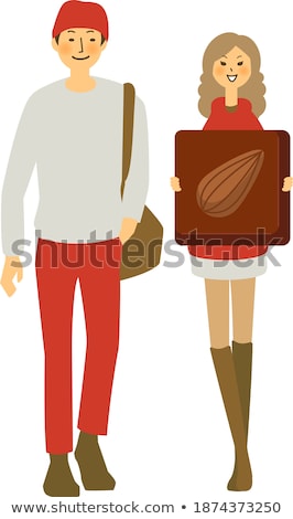 Foto stock: Young Woman In A Miniskirt Illustration