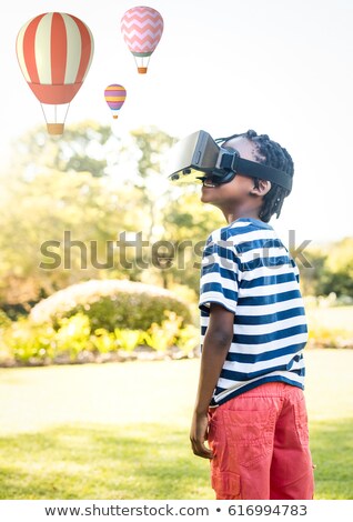 Сток-фото: Child Wearing Vr Virtual Reality Headset With Interface And Grandparents