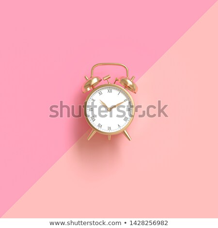 Stockfoto: Two Colorful Alarm Clock On White Background 3d Rendering