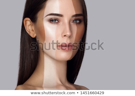 [[stock_photo]]: Beauty Portrait With Foundation Stripes Makeup