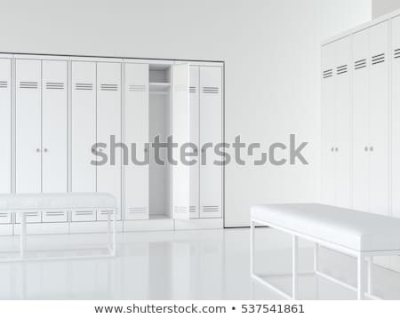 Сток-фото: Bright Interior Of Locker Room With Cabinets 3d Rendering