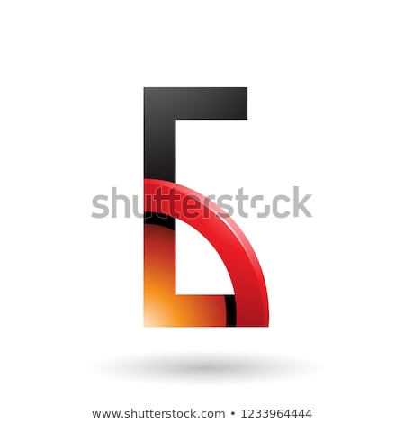 ストックフォト: Red And Orange Letter G With A Glossy Quarter Circle Vector Illu