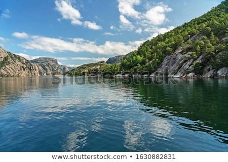 Stok fotoğraf: Panorama Of Lysefjord Norway