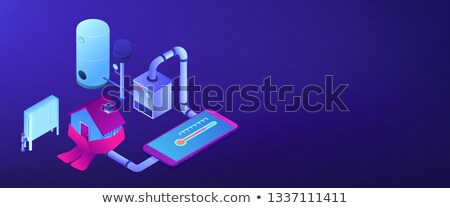 [[stock_photo]]: Heating System Isometric 3d Banner Header