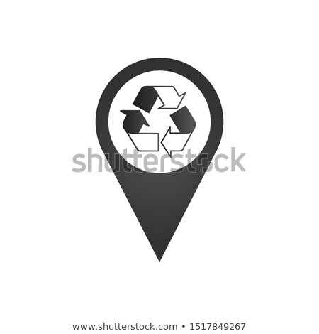 [[stock_photo]]: Recycle Symbol Inside Map Pin Location Pointer Conceptual Icon Stock Vector Illustration Isolated