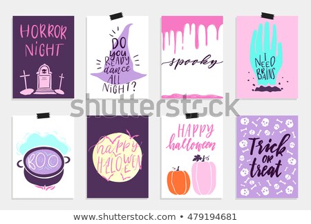 ストックフォト: Cartoon Cute Colorful Hand Drawn Doodles Happy Halloween Banner