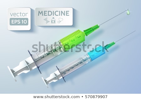 Stok fotoğraf: Medical Syringe And Vaccine 3d