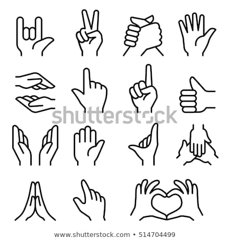 Stock photo: Index Finger Hand Line Logo Design