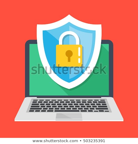 Stok fotoğraf: Internet Protection Shield Antivirus Laptop