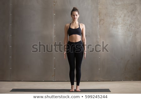 Stock fotó: Young Lady Posing In Mountain