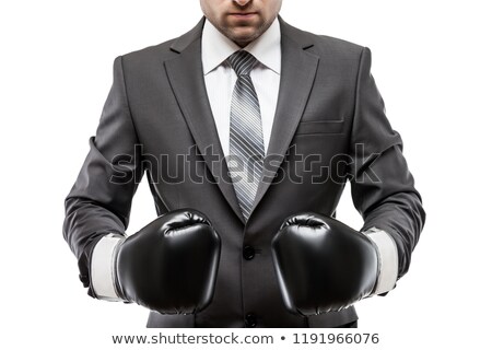 Stockfoto: Young Businessman With Boxing Gloves