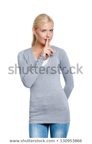 Stock foto: Woman Making A Shushing Gesture