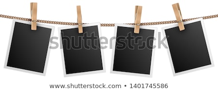 Foto stock: Blank Photo Frames Hanging