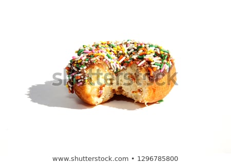 Foto stock: Chocolate Doughnut With Bite Taken