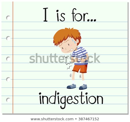 Stockfoto: Flashcard Letter I Is For Indigestion