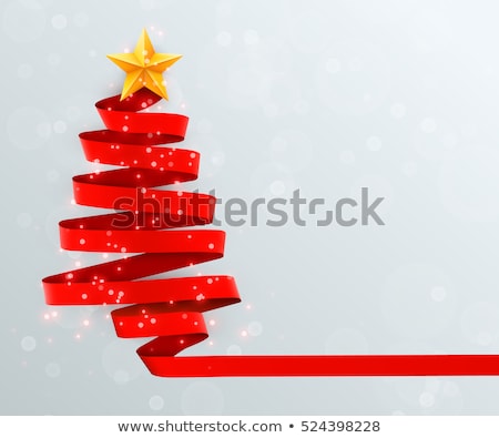 Zdjęcia stock: Modern Vector Christmas Tree Made From Lines