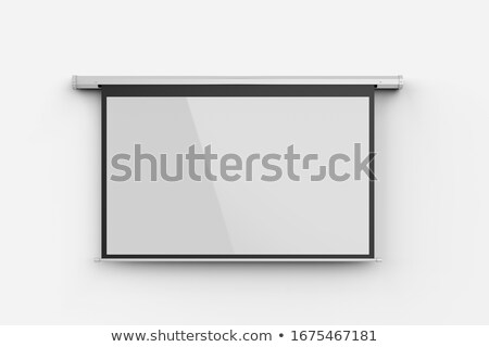 Stock fotó: Black Projector Screen 3d Rendering