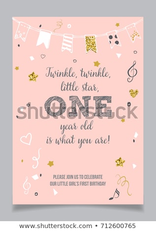 Stockfoto: First Birthday Party Invitation Card