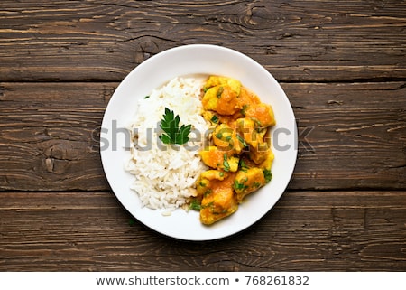 Сток-фото: Bowl Of Homemade Curry Meal With Rice