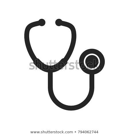 Foto stock: Stethoscope Icon Clinic And Cardiology Pictogram Flat Vector Sign Isolated On White Background