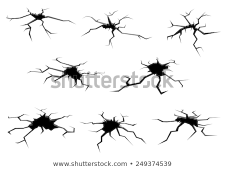 Stok fotoğraf: Earthquake Crack Hole In Ground With Cracking And Earth Destruction Cracks Isolated Vector Cartoon