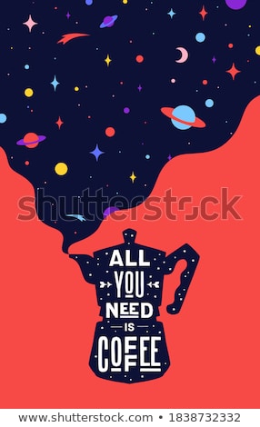 Stock foto: Coffee Italian Coffee Pot With Universe Dreams