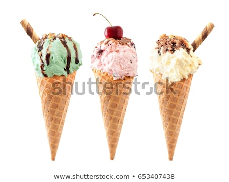 [[stock_photo]]: Berry Ice Cream Cone On White Background