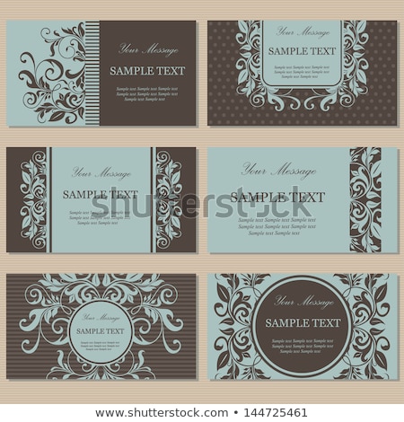 Stok fotoğraf: Vector Old Style Retro Vintage Business Card Template
