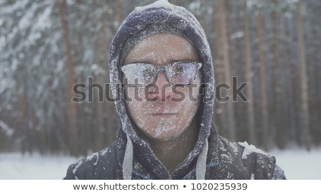 Stock fotó: Man Freezing In Cold Weather
