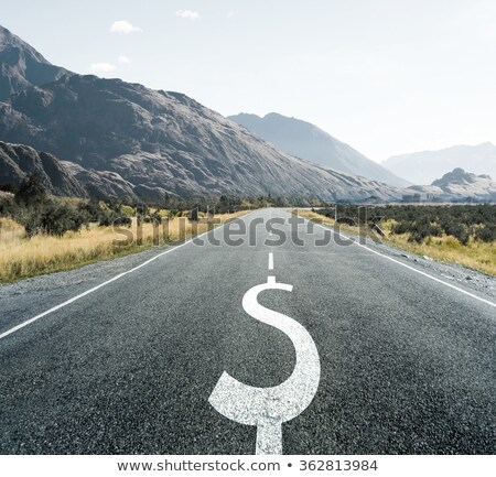 Stock foto: Dollar Symbol On Endless Road