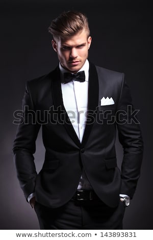 Foto stock: Happy Business Man Holding Both Hands In Pocket