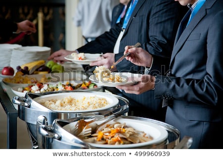 Foto stock: Banquet Lunch Break At Conference Meeting