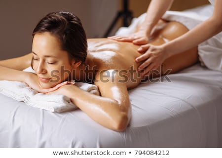 Foto stock: Attractive Woman Receiving Back Massage