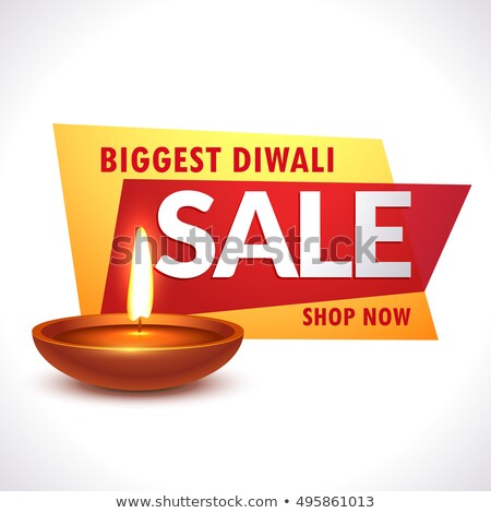 Stock foto: Biggest Diwali Sale Banner With Realistic Diya