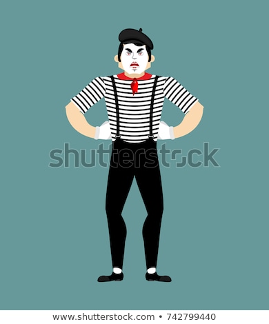 ストックフォト: Mime Angry Pantomime Evil Mimic Aggressive Vector Illustratio