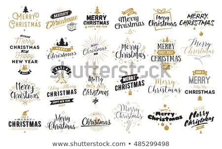 Stok fotoğraf: Merry Christmas Typography Set
