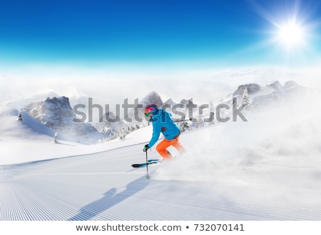 Stockfoto: Skiers On Top Of Mountain