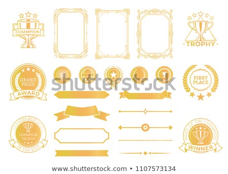 Foto stock: First Place Certificates And Diploma Decor Set