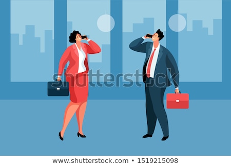 Stockfoto: Businesswoman With Briefcase Vector Illustration
