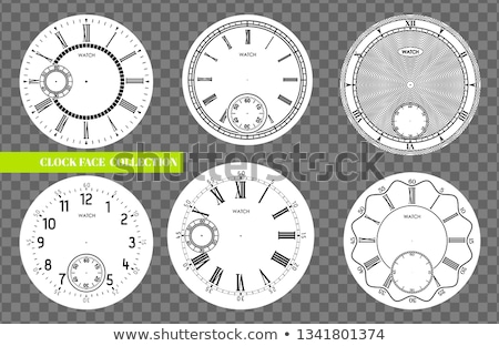 Stok fotoğraf: Clock Face Blank Set Isolated On Transparent Background Vector Watch Design Vintage Roman Numeral