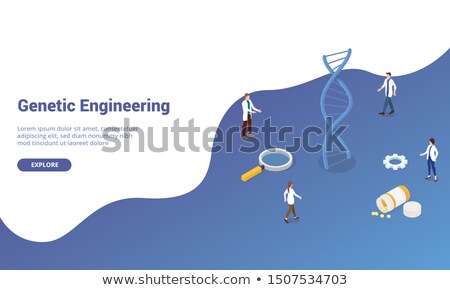 Stock fotó: Isometric Flat Vector Landing Page Template Of Genetic Engineering