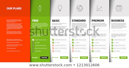 ストックフォト: Product Service Price Comparison Table