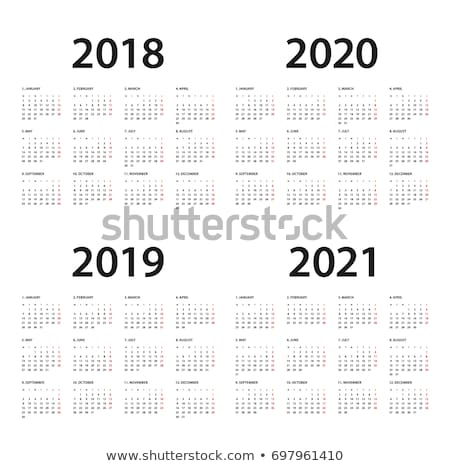 Stock foto: Mockup Simple Calendar Layout For 2020 Year Week Starts From Sunday