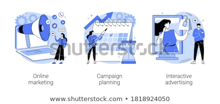 Foto stock: Internet Advertising Vector Concept Metaphors