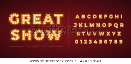 Stock fotó: Lighting Bulb Font Bright Alphabet In Cabaret Style