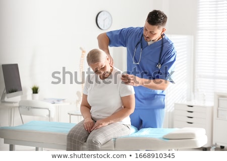 Stok fotoğraf: Injured Man In The Clinic