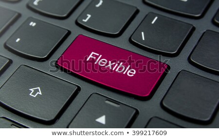 Foto stock: Magenta Flexible Keyboard Isolated On White Background