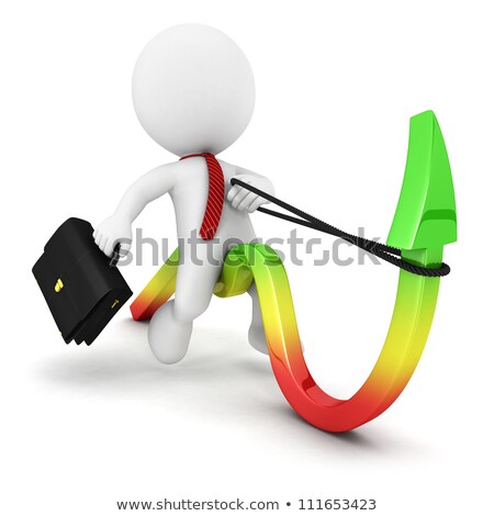 3d People Riding Red And Green Arrow Stock fotó © 3dmask