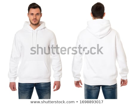 Stockfoto: Young Handsome Man In A Hood Isolated On White Background