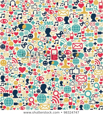 Stockfoto: Social Media Blue Seamless Pattern